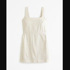 Linen-Blend Wide Strap Mini Dress -  NWT